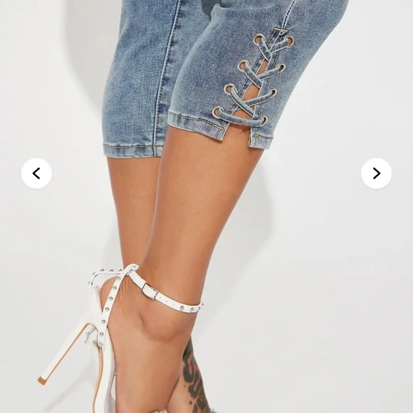 Wait For Me Denim Capri Set - Medium Wash Small - Picture 3 of 9